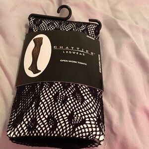 Chatties Black Open Work Tights